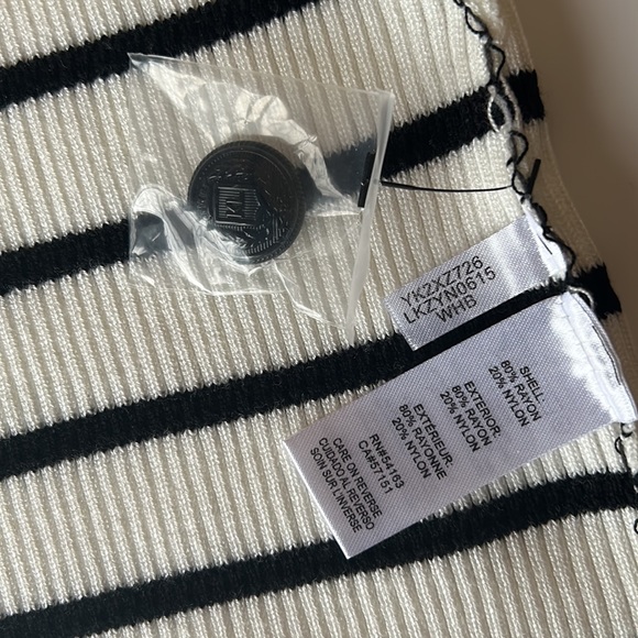 Karl Lagerfeld Paris Striped Ribbed Top - Picture 7 of 7